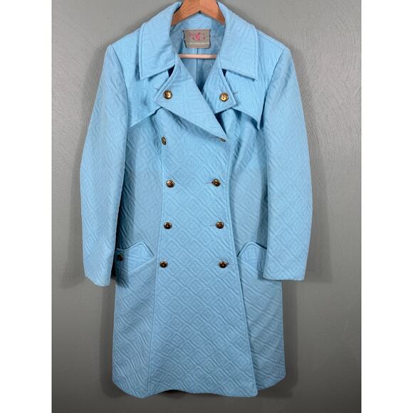 Julius Garfinckel & Co. Trench Coat Women Size XS  Geometric Double Breasted - Picture 10 of 12